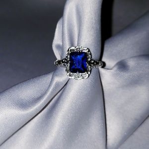 Jewelry - STERLING SILVER (faux) Sapphire Ring Jewelry - STERLING SILVER (faux) Sapphire Ring